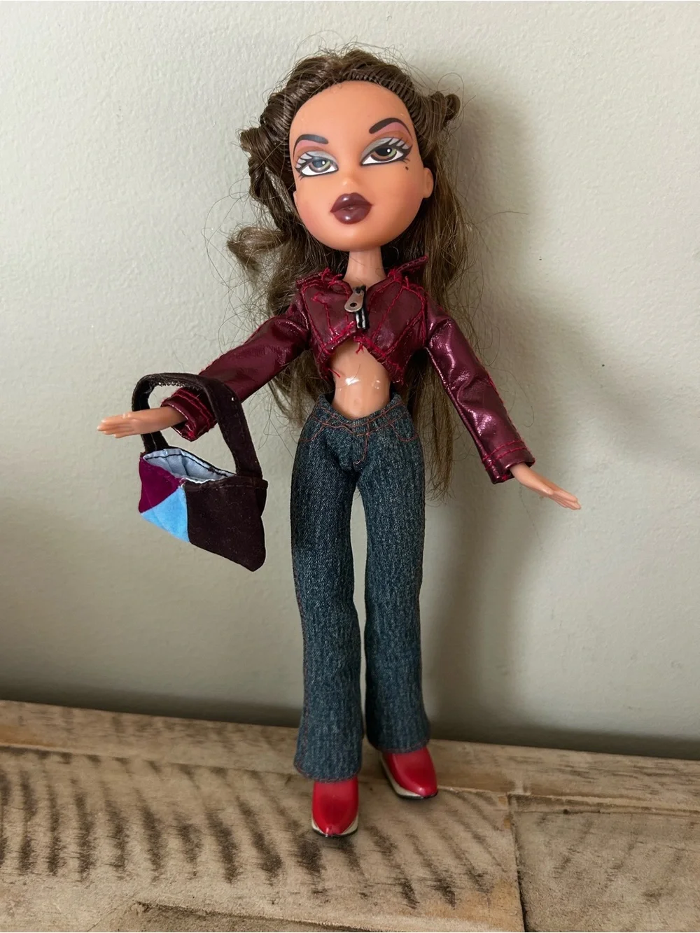 Vintage Bratz Yasmin Doll with Metallic Jacket, Jeans, Shoes & Purse